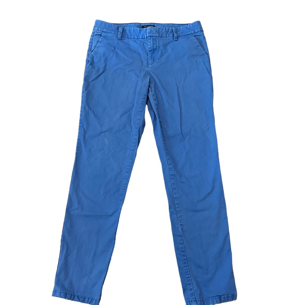 Tommy Hilfiger Womens Sz 8 Hampton Stretch Slim Chino Pants Blue Classic EUC
